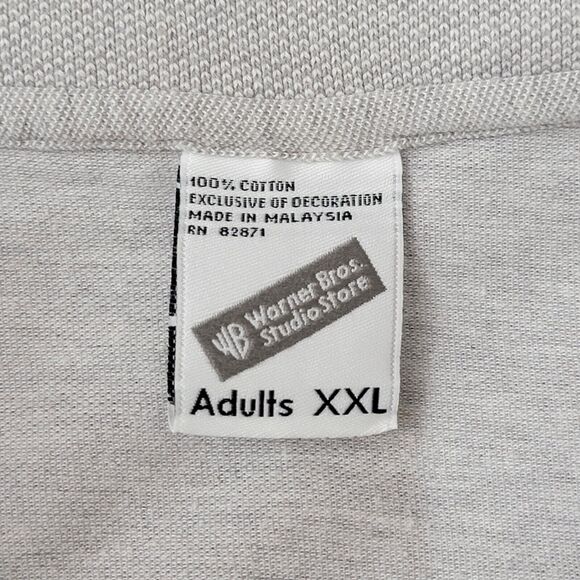 VTG RARE 1998 Evil Taz Tasmanian Devil Polo‎ Heather Grey Warner Bros Mens 2XL - Picture 4 of 6